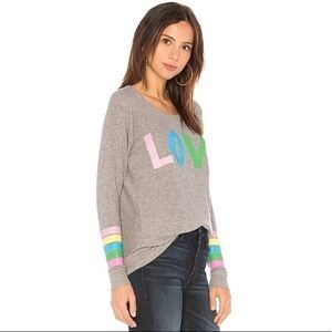 NWT Gray Chaser Rainbow Stripe Love Knit Pullover